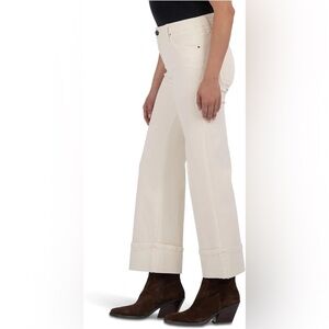 NWT KUT from the Kloth Meg High Rise Fab Ab Wide Leg Roll Up Reg Hem $112MSRP